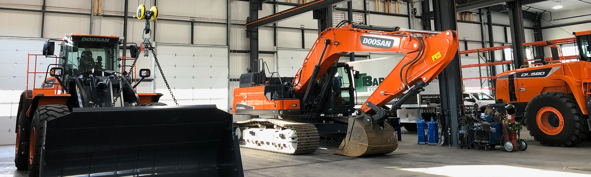 Doosan Equipment in Service Garage
